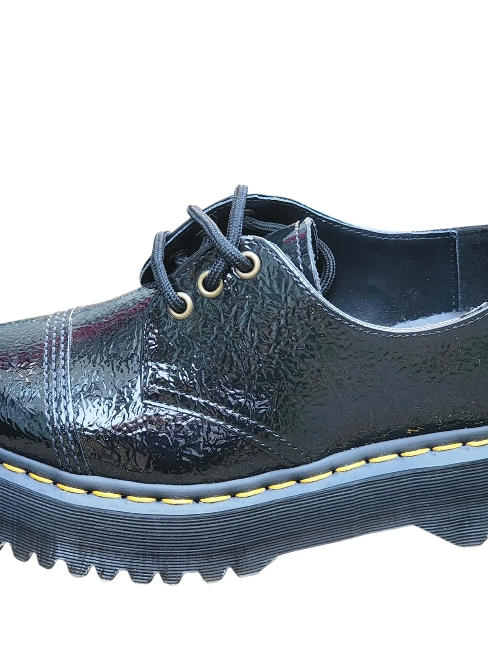 Dr.‎ Martens Black Patent Lace-Up Platform Shoes